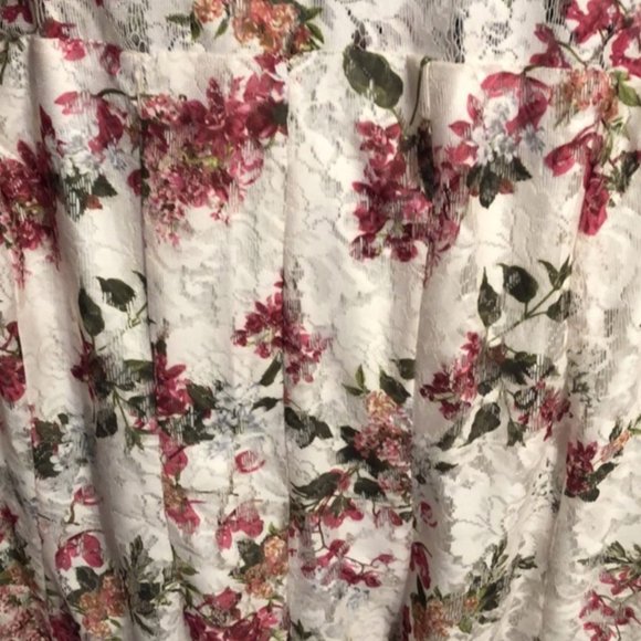 FLORAL LACE RUFFLE HEM FIT & FLARE DRESS - Picture 3 of 3